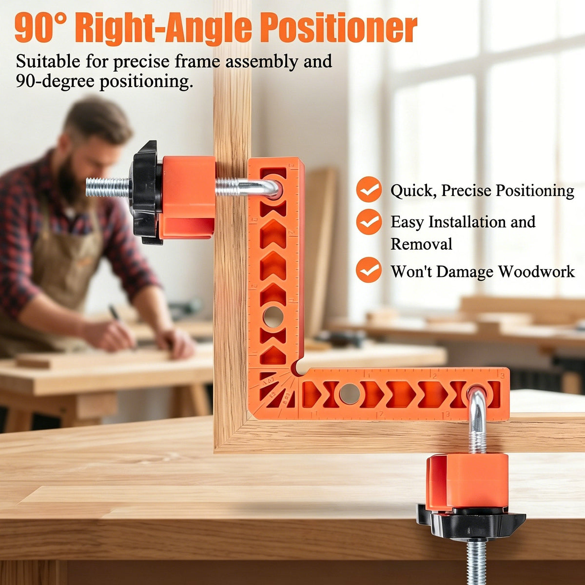 CornerPro - 90 Degree Corner Clamp & Positioning Square Set (3" & 4") – image 2