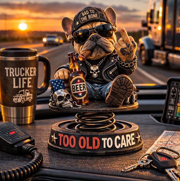 CruiseBoss – Funny Dashboard Bulldog – image 5