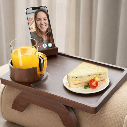 CouchBuddy – 4-in-1 Armrest Tray – Brown / Buy 1