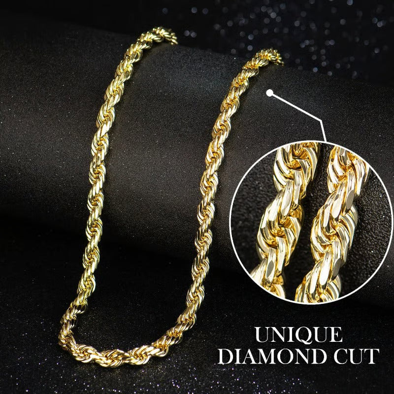 RadiantLoop – Elegant Twisted Rope Statement Necklace – Gold / 45 cm-18 in