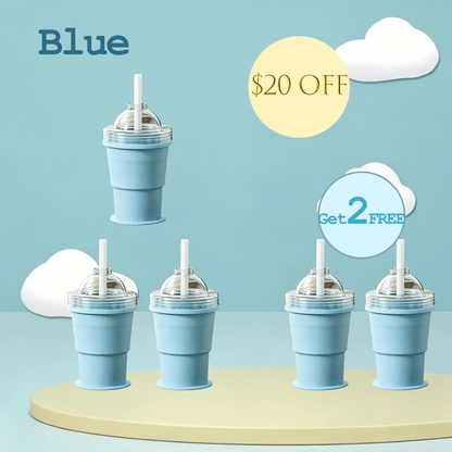 ChillCup – Foldable Silicone Ice Ball Drink Cup – Blue / Buy 3 Save Extra 15$