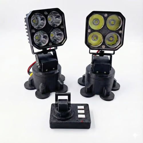 Motorized Remote Control Laser LED Searchlight – Quad-LED Matrix / (Save $20 & Free Shipping) Buy 1 PCS