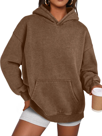 RetroVibe – Acid Wash Pullover – Brown / S
