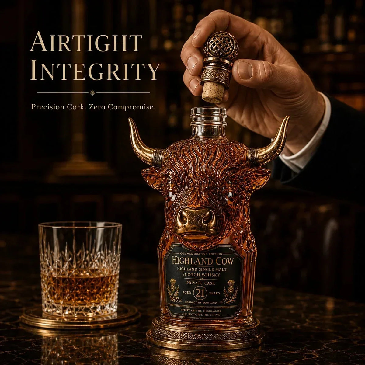RegalHorn – Luxury Highland Cow Whisky Decanter – image 5