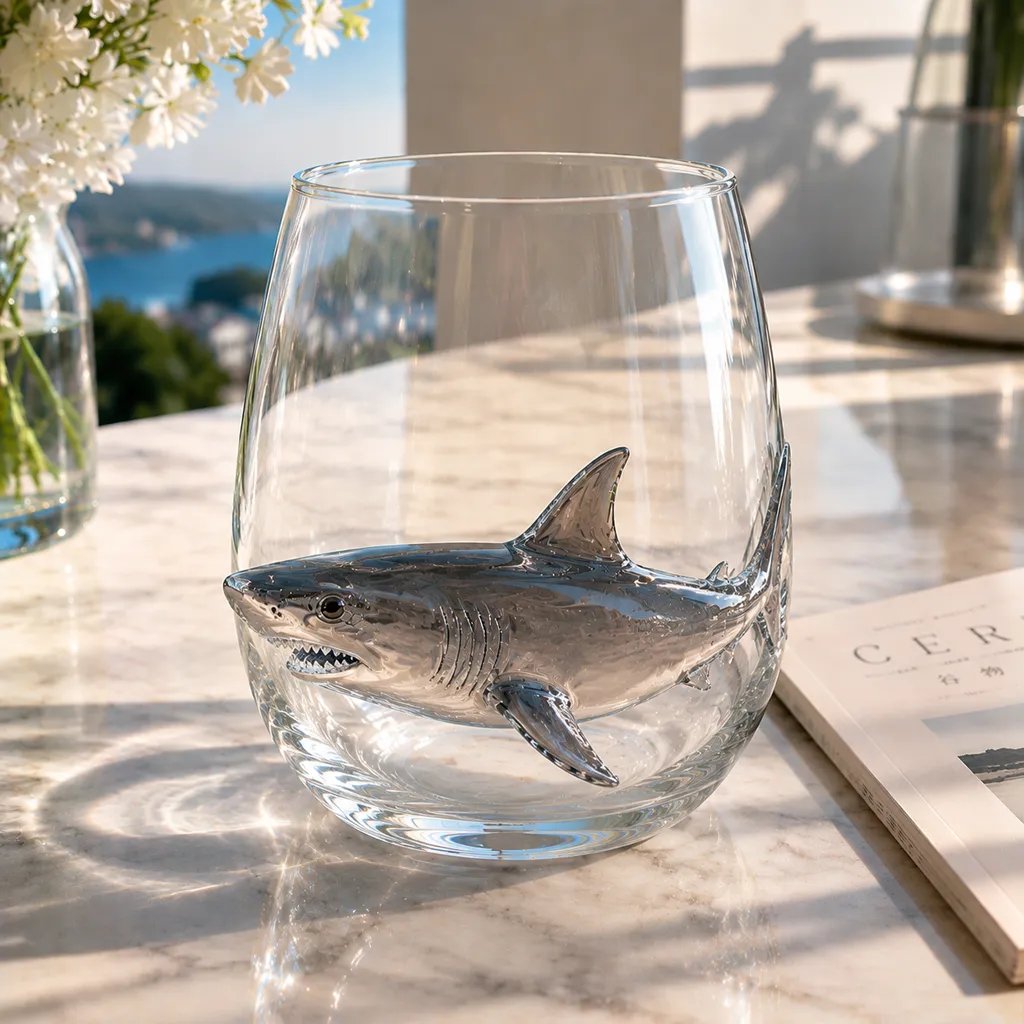 Poseidon's Pour – Artisan Ocean Glass – Shark / Buy 1