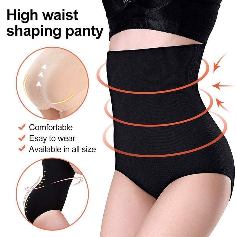 SlimElegance – High Waist Tummy Control Shapewear Panties – Black / XS/S