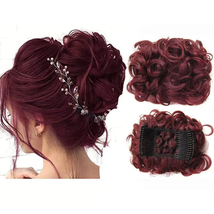 CurlNest – Messy Bun for Everyday Chic Looks – Dark Wine Red