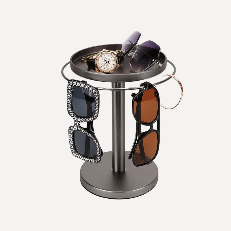 OptiSpin – Multi-Pair Eyeglasses Rotating Display Stand – Titanium Black