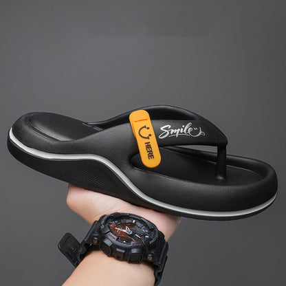 SurfStep – Breathable Beach Flip Flops – Black / 5（Women's size）