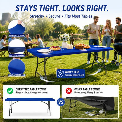 PicnicShield – Elastic Fit Table Protector – Blue / Buy 1 Set（2pcs）