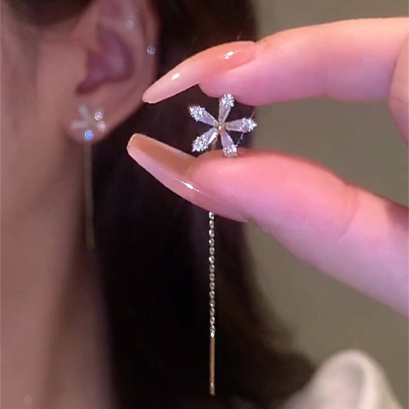 BloomSpark – Shiny Diamond Flower Earrings – image 2