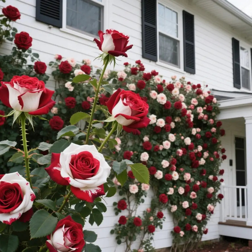 RoseLuxe – Rare Twin Red White Rose Flower Seeds – image 11