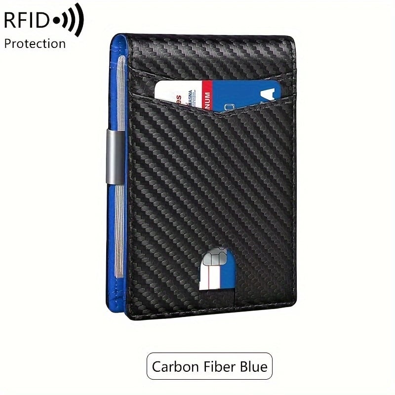 MetroFold – Minimalist Slim Wallet for Men – Black Blue