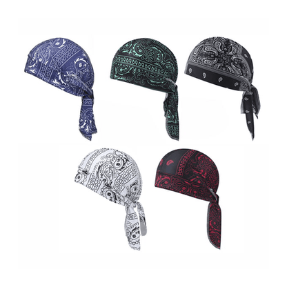 Elastic Cycling Sports Cap – Navy Blue+Black+Dark Green-Black+White+Red-Black