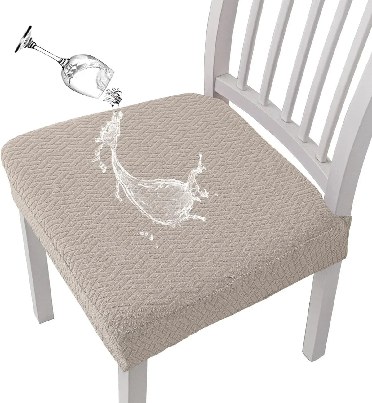 ChairEase – Washable Jacquard Chair Protector – Sand Color