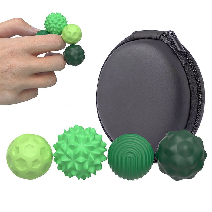MagnaSphere – Stress Relief Fidget Ball Toy – Green / 4 Counts/set