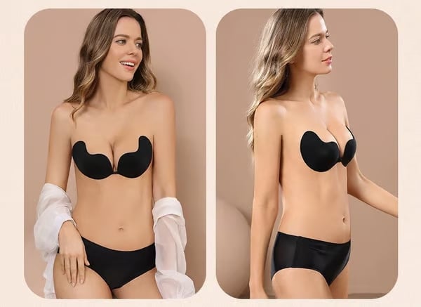 SecretLift – Adhesive Backless Push Up Bra – Black 2PCS / Petite Muse (30A-48A)