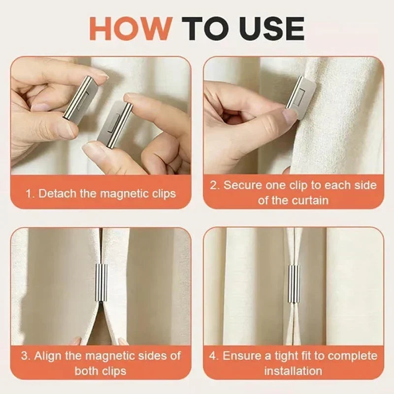 CurtainSnap – No-Drill Magnetic Curtain Holders – image 10