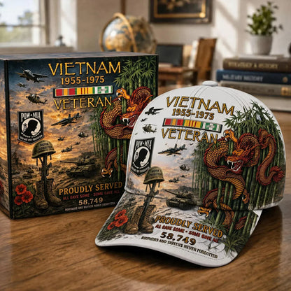 HonorLegacy – Vietnam Veteran 1955–1975 Memorial Cap – White