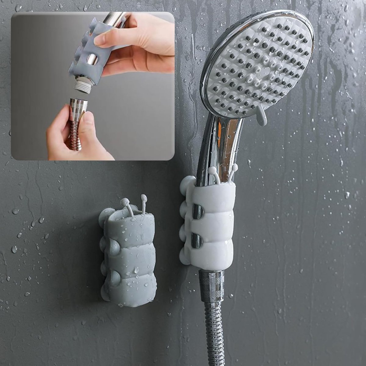 GripEase Shower Mount – Where comfort meets convenience – Grey / Buy 1 Get 2 Free (3 pcs)
