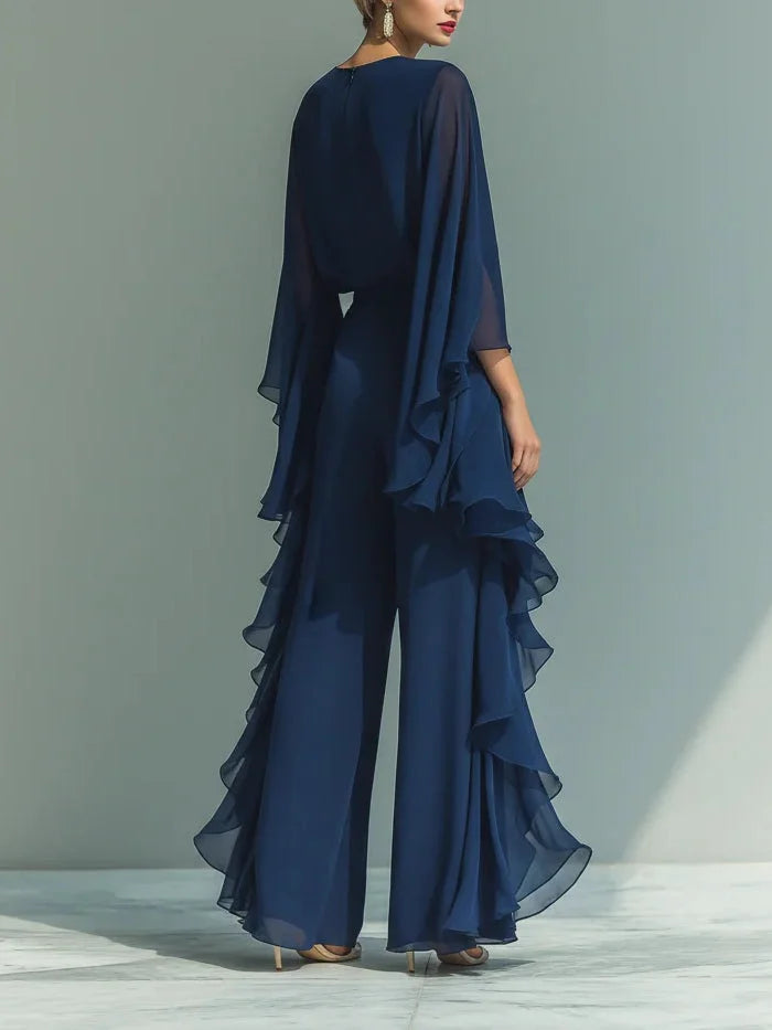 GraceLuxe – Elegant Chiffon Outfit Pants Set – image 2