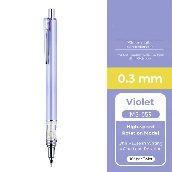 WritePro – Advance Mechanical Pencil M5-559, 0.3 mm – 0.7 mm – Violet 0.3 mm