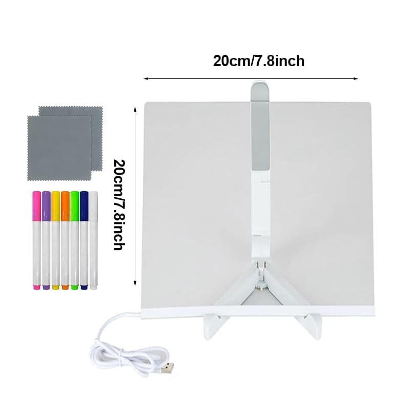 LumeNote – Multi-Color Glowing Memo – 7.8*7.8in + 7 colored pens