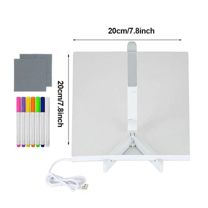 LumeNote – Multi-Color Glowing Memo – 7.8*7.8in + 7 colored pens