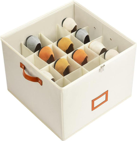 SoftStore – Collapsible Fabric Shoe Organizer Box – Beige