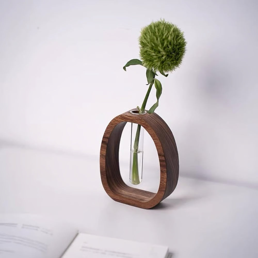 NatureNest – Solid Wood Glass Flower Vase – image 13