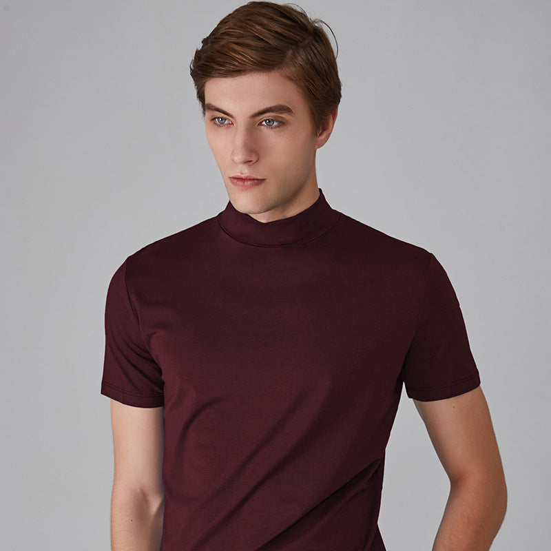 NeoCollar – Sleek High Neck T-Shirt – Burgundy / M