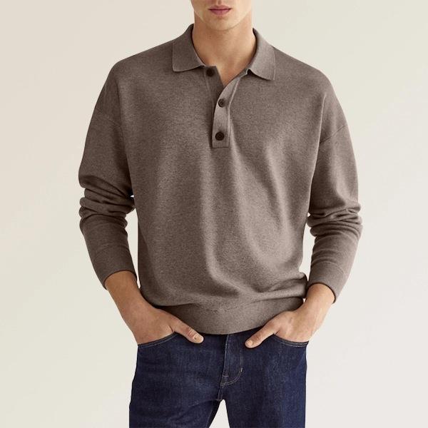 Men's Long-Sleeve Field Polo Shirt – Brown / S