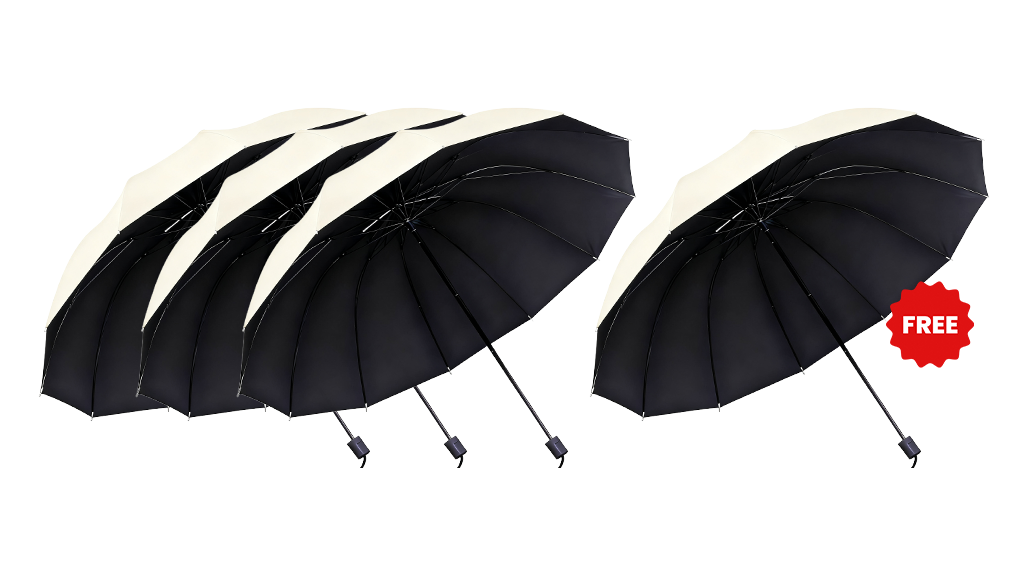 CloudDefender – Large Coverage Umbrella – Beige / BUY 3 (GET 1 FREE) - 4 PIECESBest value for money