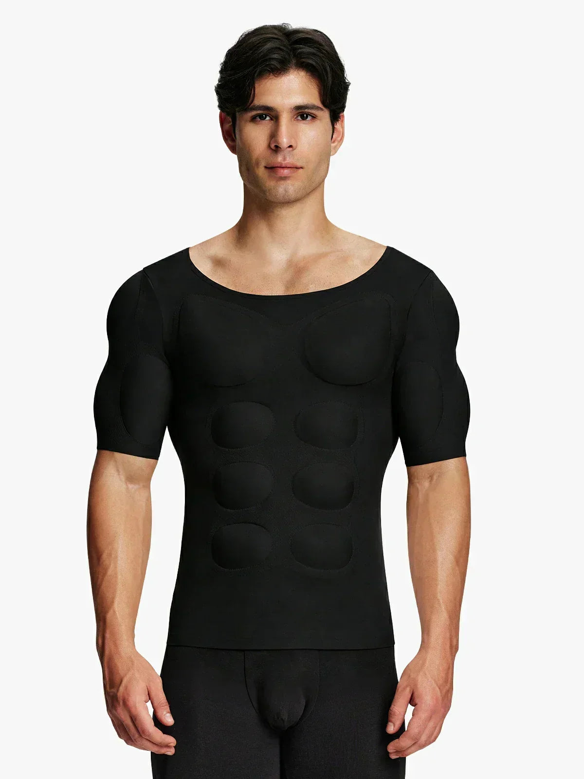 AlphaBuild – Instant Muscle Shirt – Black / S [Weight 45 kg - 55 kg] / Buy 1