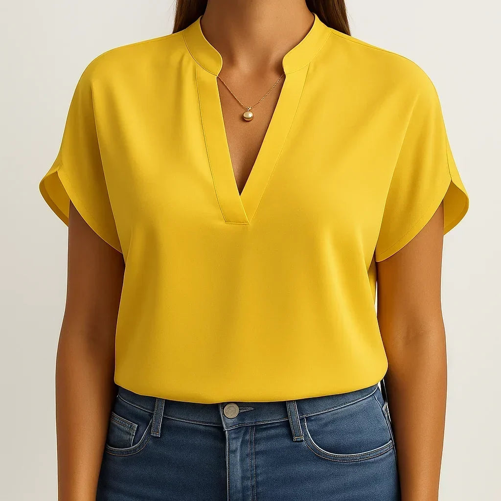 Blouse with Wide Sleeves Beth – Yellow / S