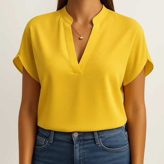 Blouse with Wide Sleeves Beth – Yellow / S