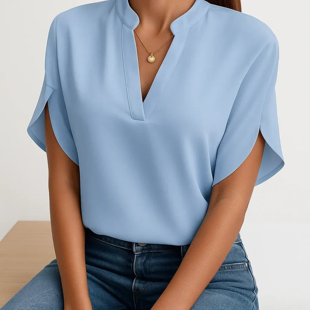 Blouse with Wide Sleeves Beth – Blue / S