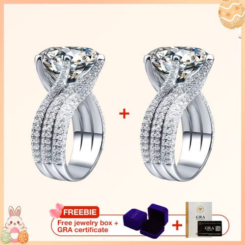 RomaBrilliance – Elegant 5 Carat Moissanite Ring – 5 carat moissanite ring Buy 1Get 1