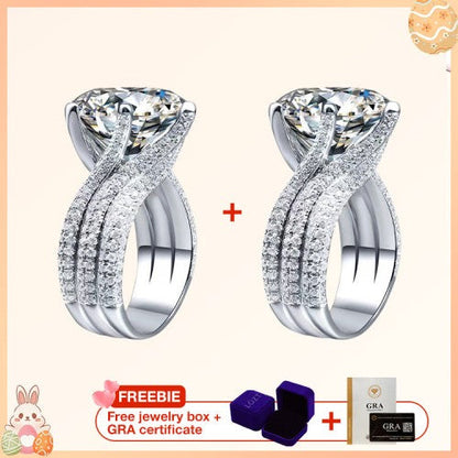 RomaBrilliance – Elegant 5 Carat Moissanite Ring – 5 carat moissanite ring Buy 1Get 1