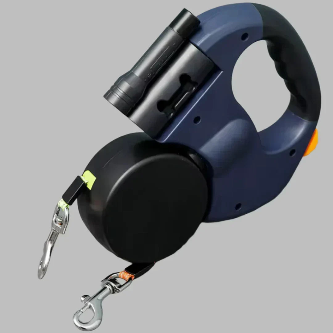 LumiPaw - 2 in 1 Extendable Dual Leash – Blue