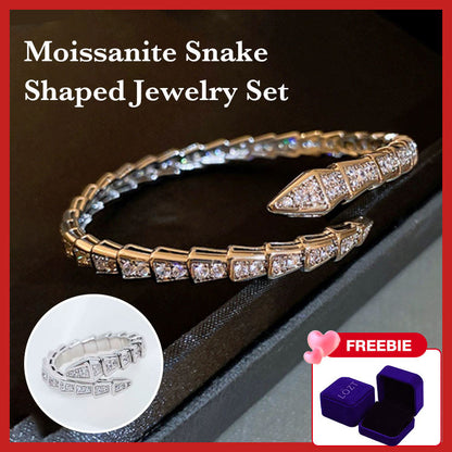 SerpentGlow – Zircon Snake Shaped Open Cuff Bracelet – image 2