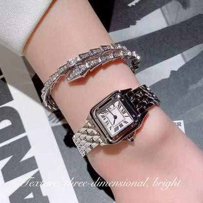 SerpentGlow – Zircon Snake Shaped Open Cuff Bracelet – image 16