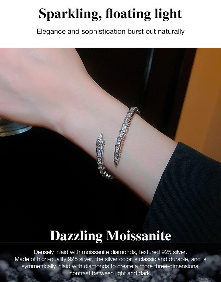 SerpentGlow – Zircon Snake Shaped Open Cuff Bracelet – image 15