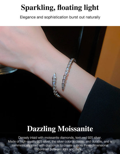 SerpentGlow – Zircon Snake Shaped Open Cuff Bracelet – image 15