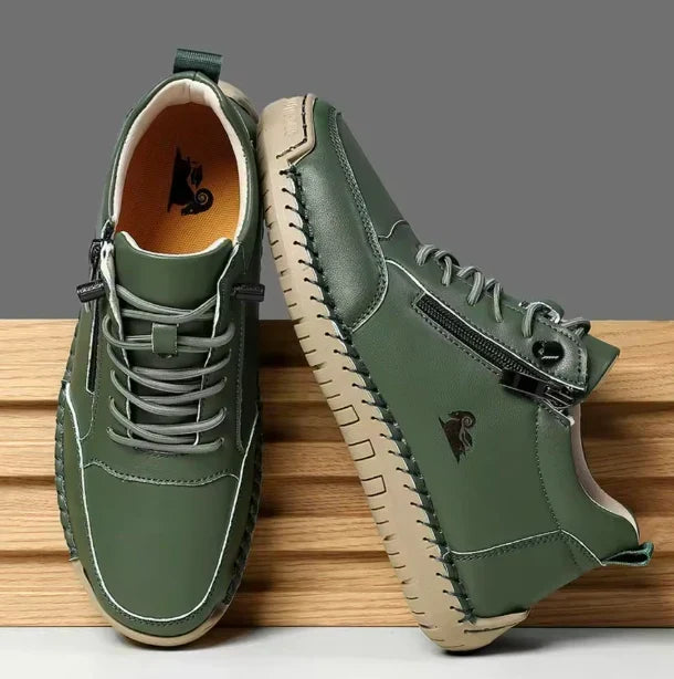 Vogadeck™ DoubleZip – Orthopedic comfort sneakers for everyday support – Dark Green / 2.5