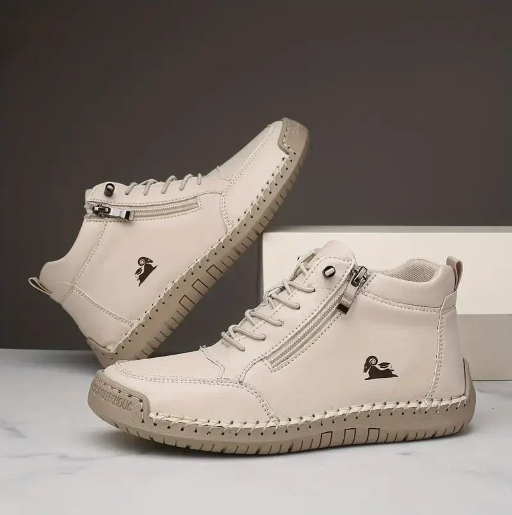 Vogadeck™ DoubleZip – Orthopedic comfort sneakers for everyday support – Beige / 2.5