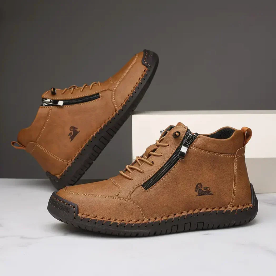 Vogadeck™ DoubleZip – Orthopedic comfort sneakers for everyday support – Brown / 2.5