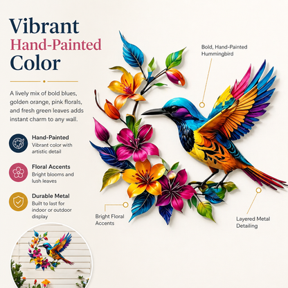 BloomForge – Hummingbird Metal Wall Art – image 5