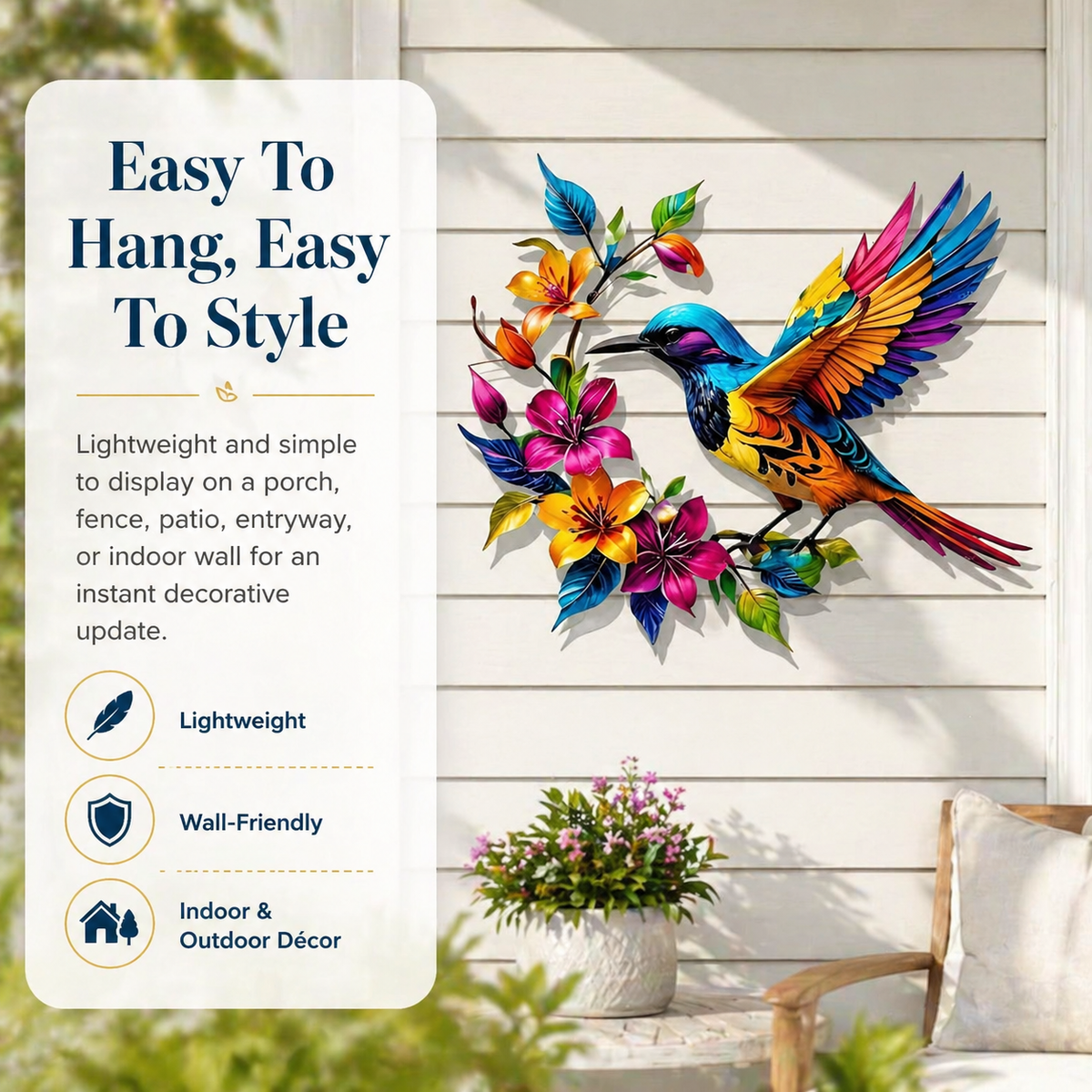 BloomForge – Hummingbird Metal Wall Art – image 3