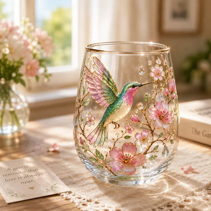 MorningMuse – Elegant Hummingbird Tea Glass – image 2